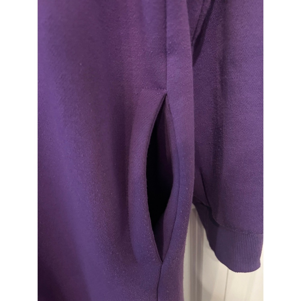 Haute Edition Purple V-Neck Sweatshirt Dress Long Sleeve L (1156) - Picture 12 of 15